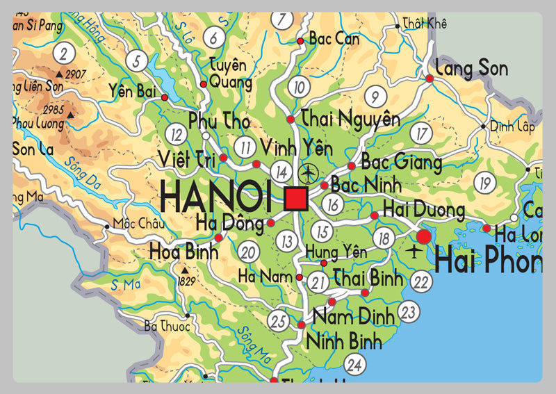 Vietnam Physical Map