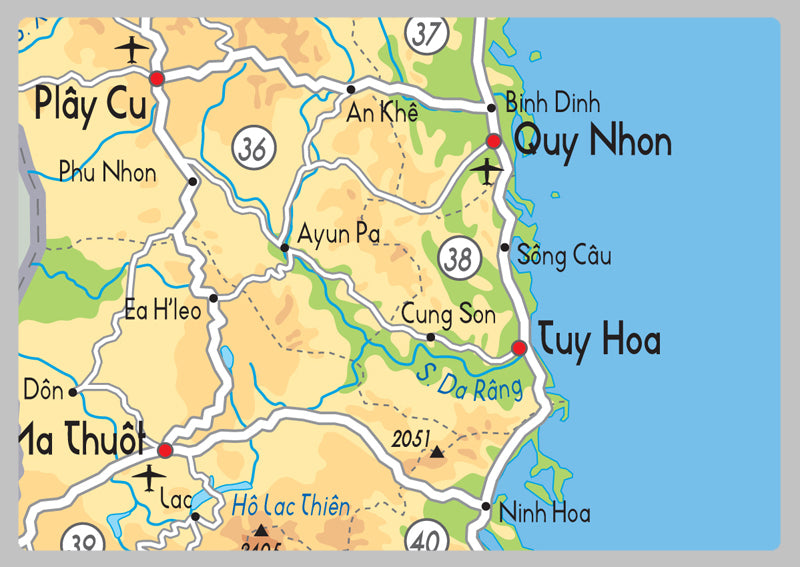 Vietnam Physical Map