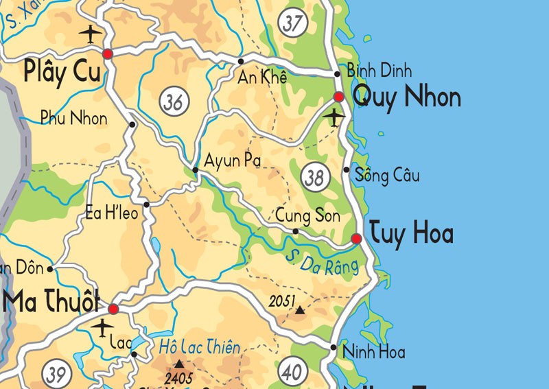 Vietnam Physical Map