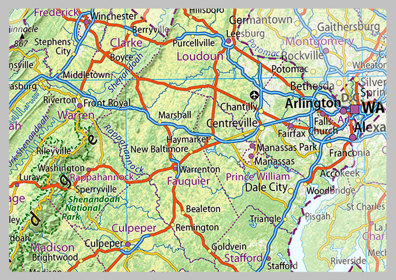 Virginia Physical State Map