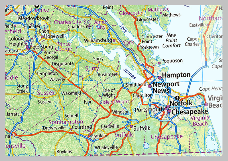 Virginia Physical State Map