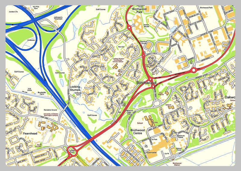 Warrington Street Map