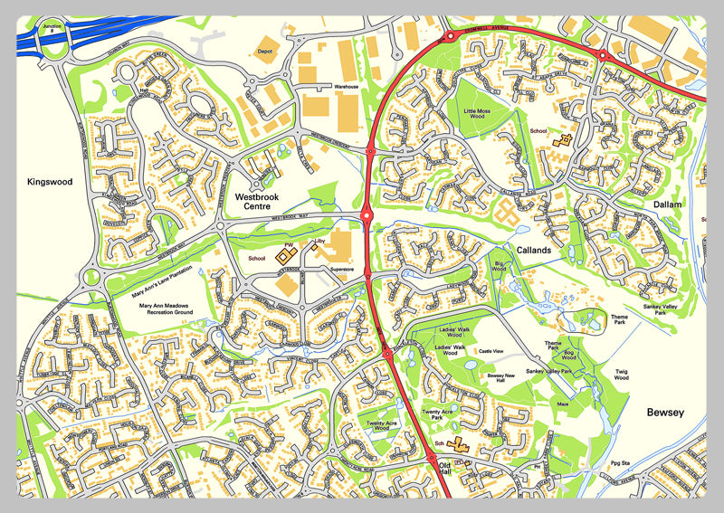 Warrington Street Map