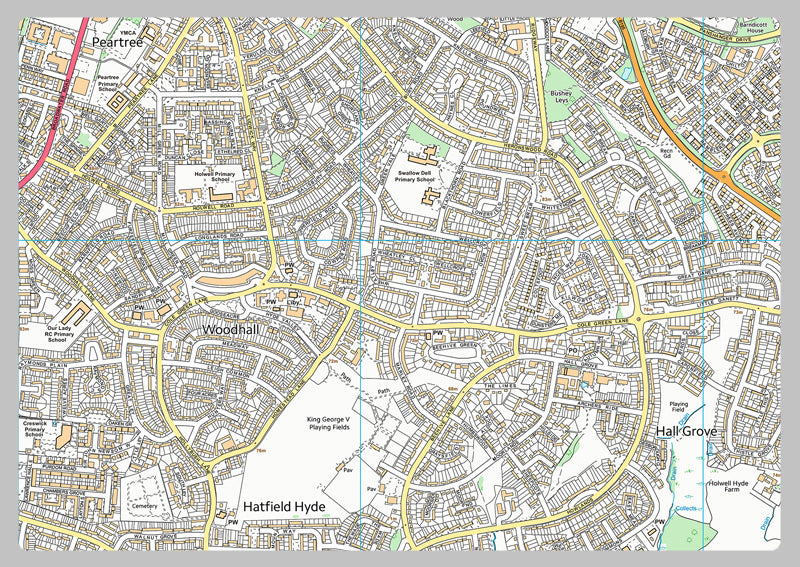 Welwyn Garden City Street Map