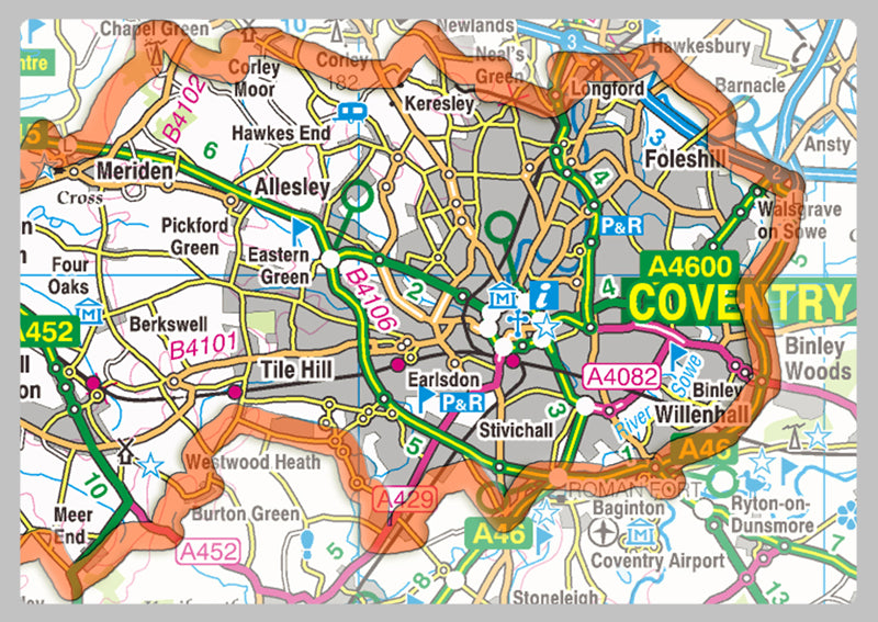 West Midlands County Map– I Love Maps