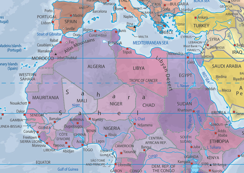 World Political / Physical Map | GeoAtlas