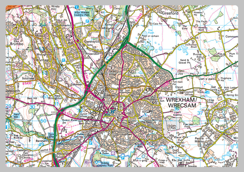 Wrexham County Map