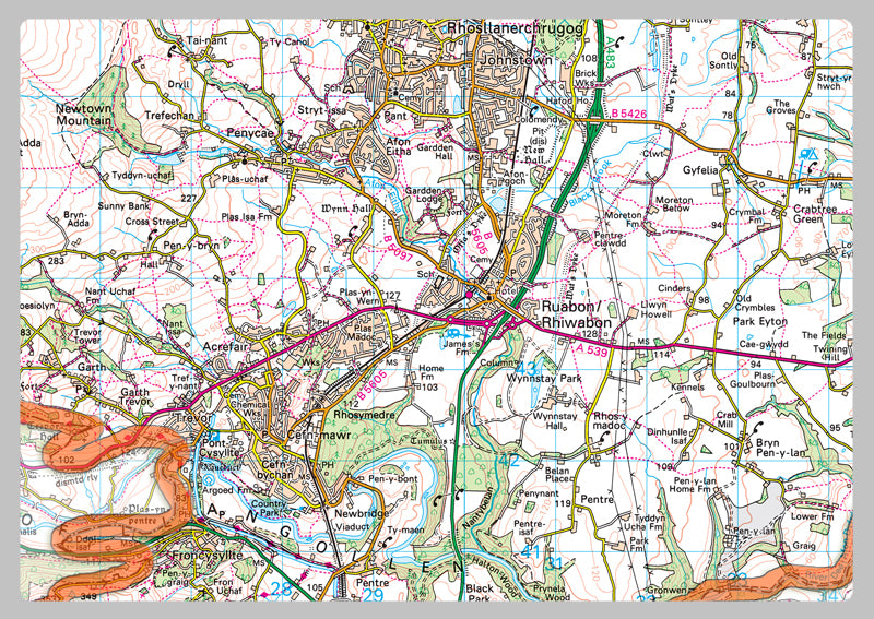 Wrexham County Map