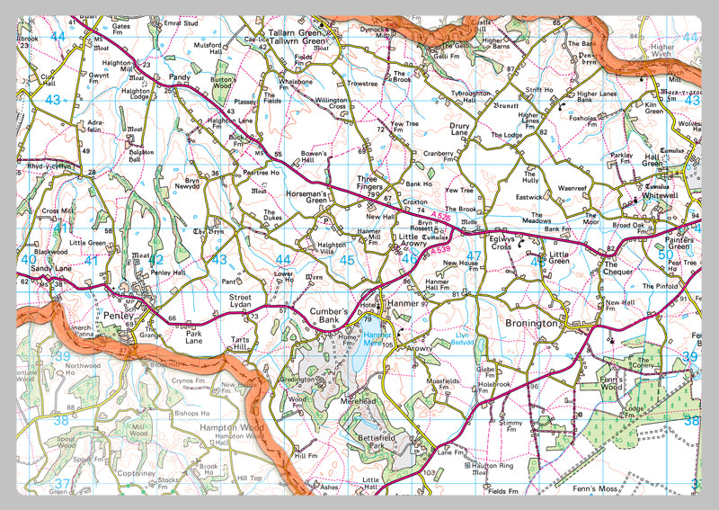 Wrexham County Map