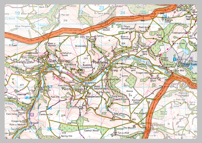 Wrexham County Map