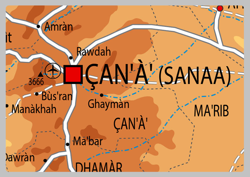Physical Map of Yemen - The Oxford Collection