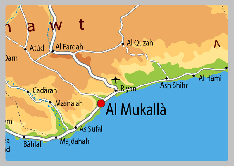Physical Map of Yemen - The Oxford Collection