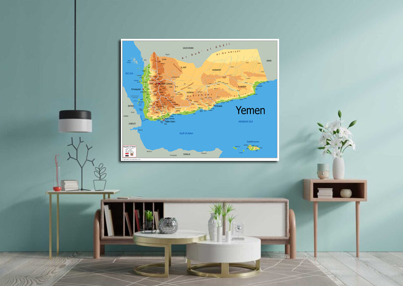 Physical Map of Yemen - The Oxford Collection