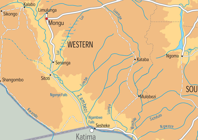 Zambia Physical Map