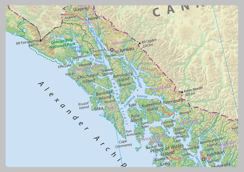 Detailed Alaska Physical State Map