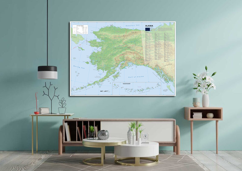 Detailed Alaska Physical State Map