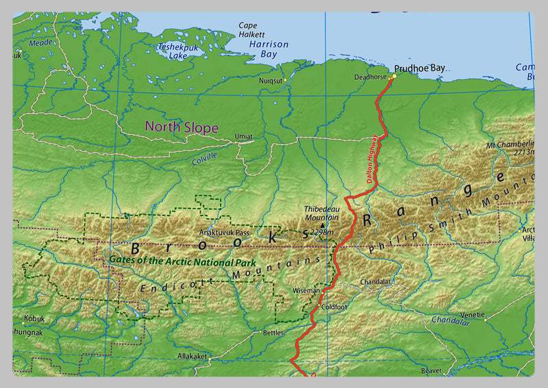 Alaska Physical State Map