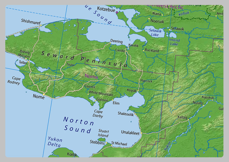 Alaska Physical State Map