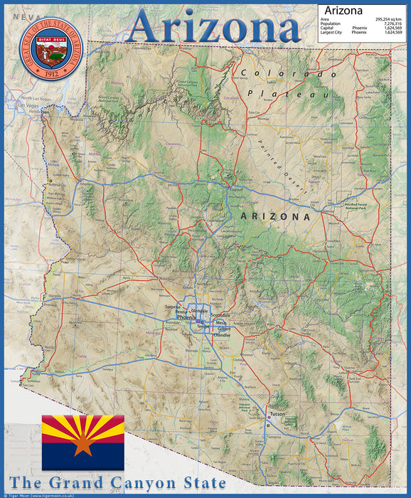 Arizona Physical State Map