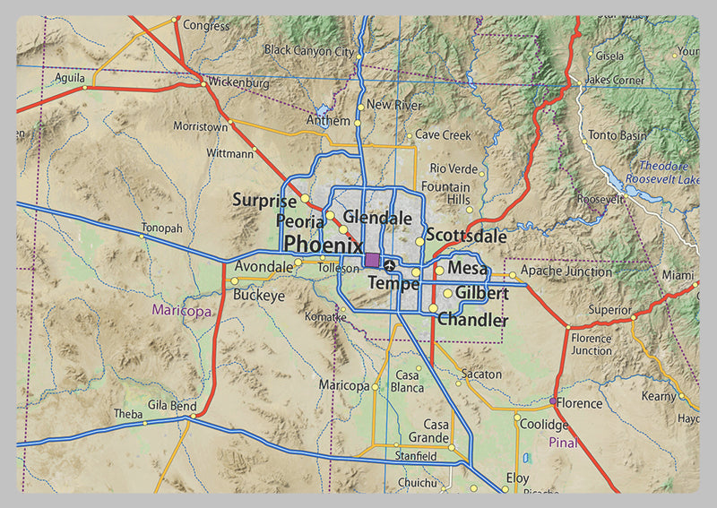 Arizona Physical State Map