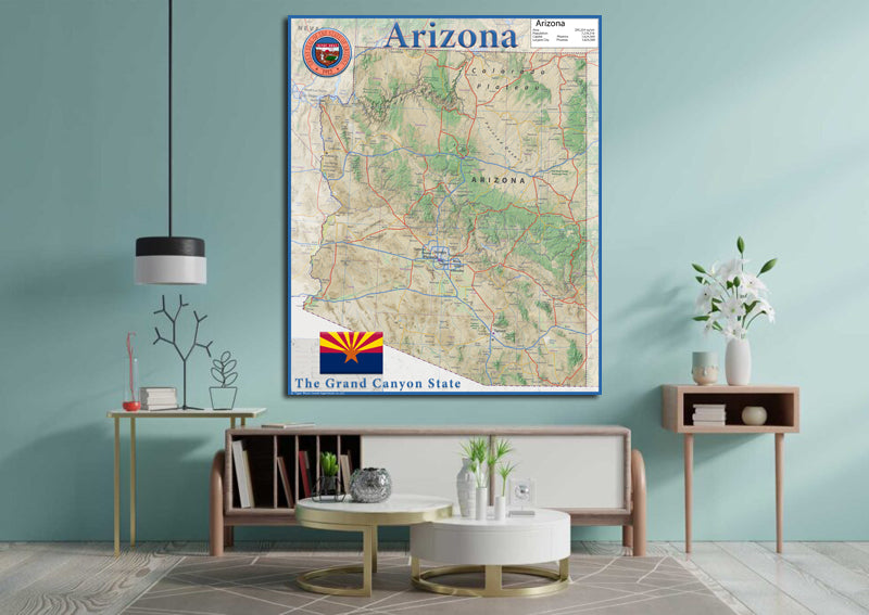 Arizona Physical State Map