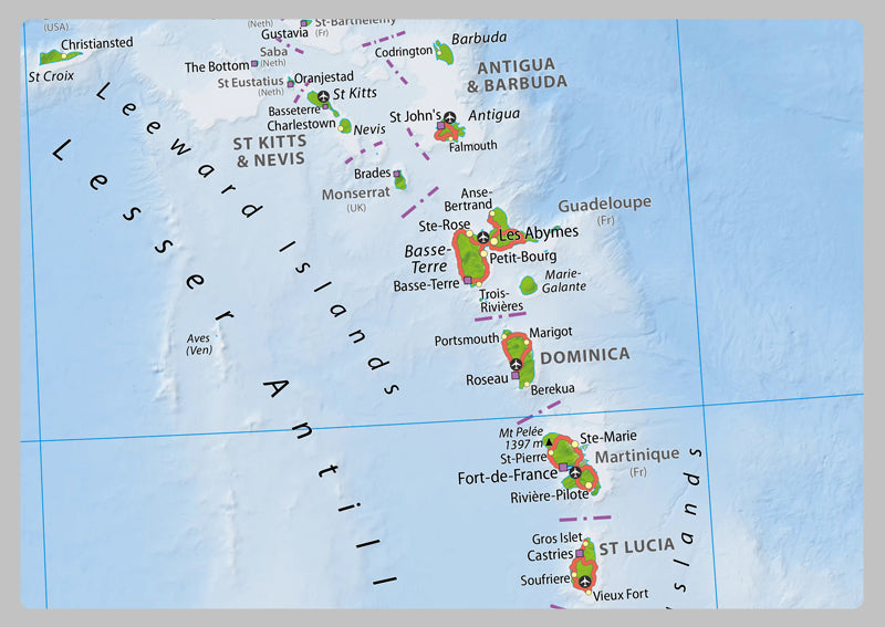 Caribbean Physical Map