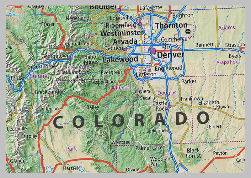 Colorado Physical State Map