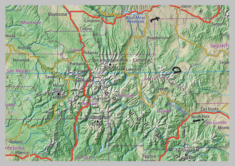 Colorado Physical State Map