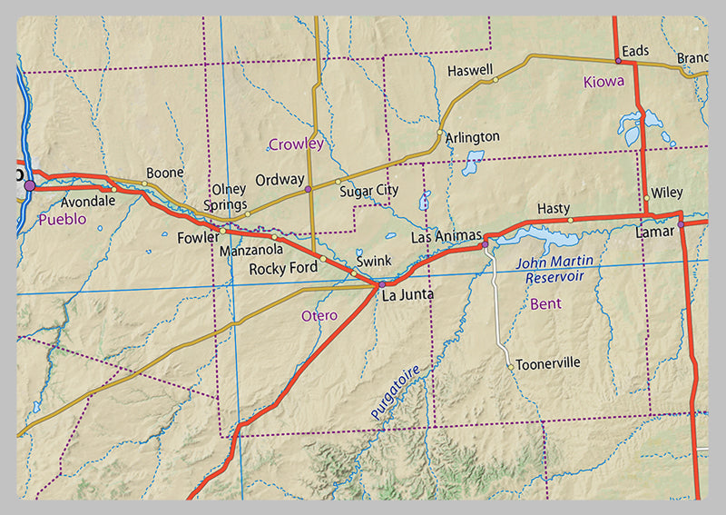 Colorado Physical State Map