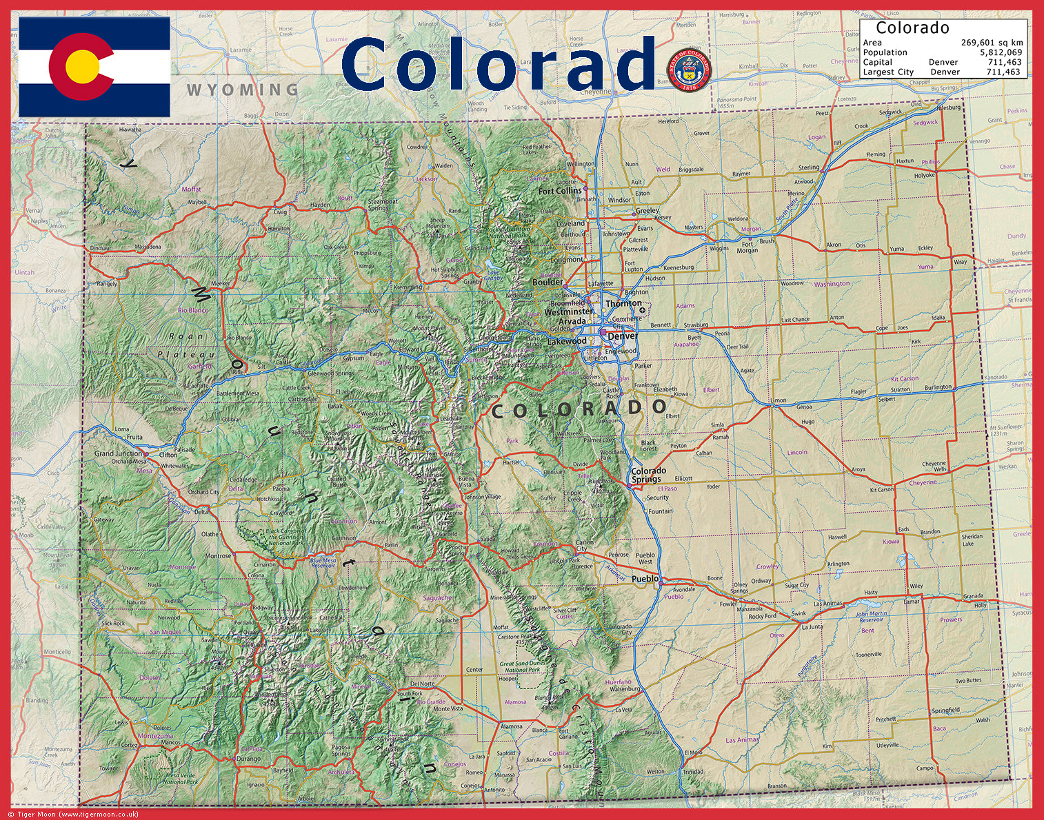 Colorado Physical State Map– I Love Maps