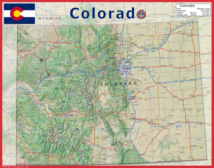 Colorado Physical State Map