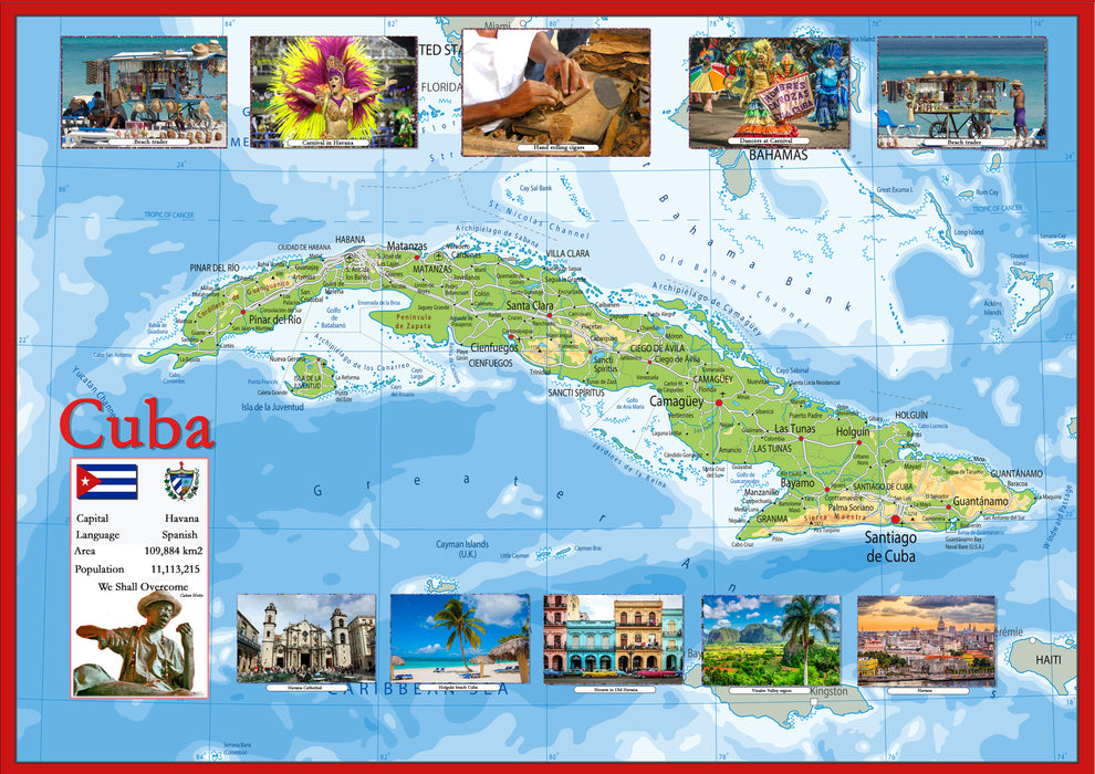 Illustrated Map of Cuba