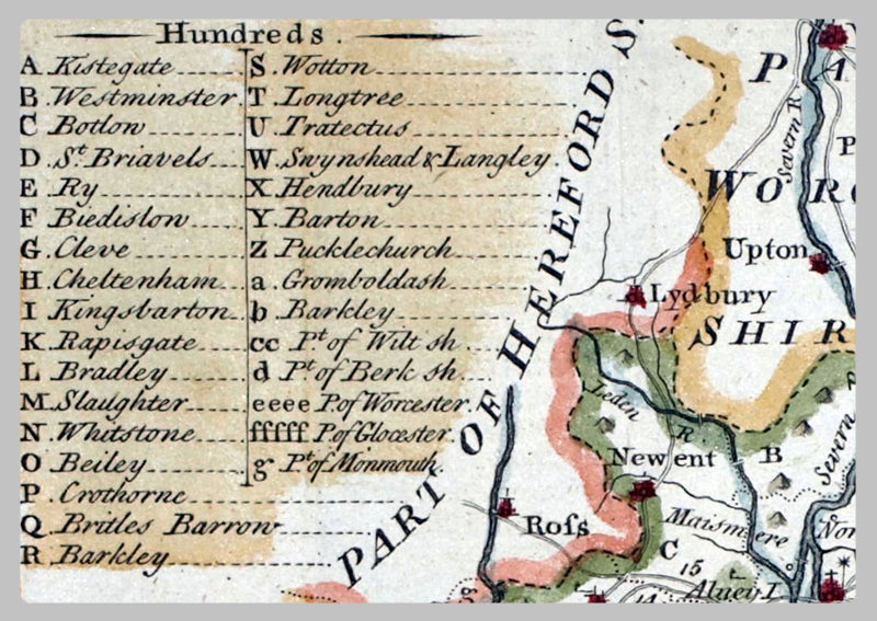 1780 - Map Of Gloucester by Emanuel Bowen