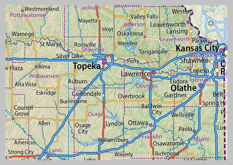 Kansas Physical State Map