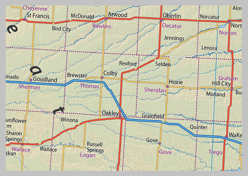 Kansas Physical State Map