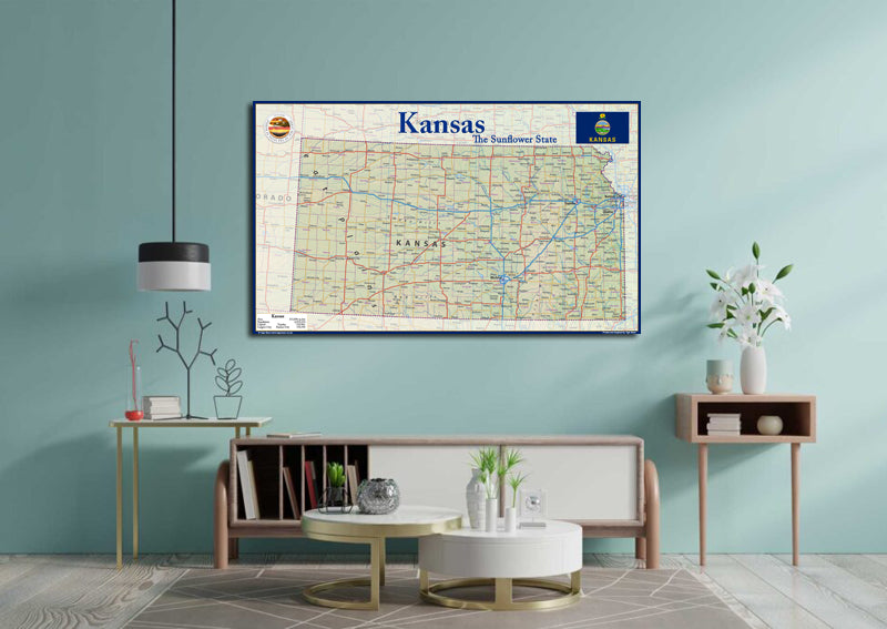 Ku Map Library Kansas Physical State Map– I Love Maps