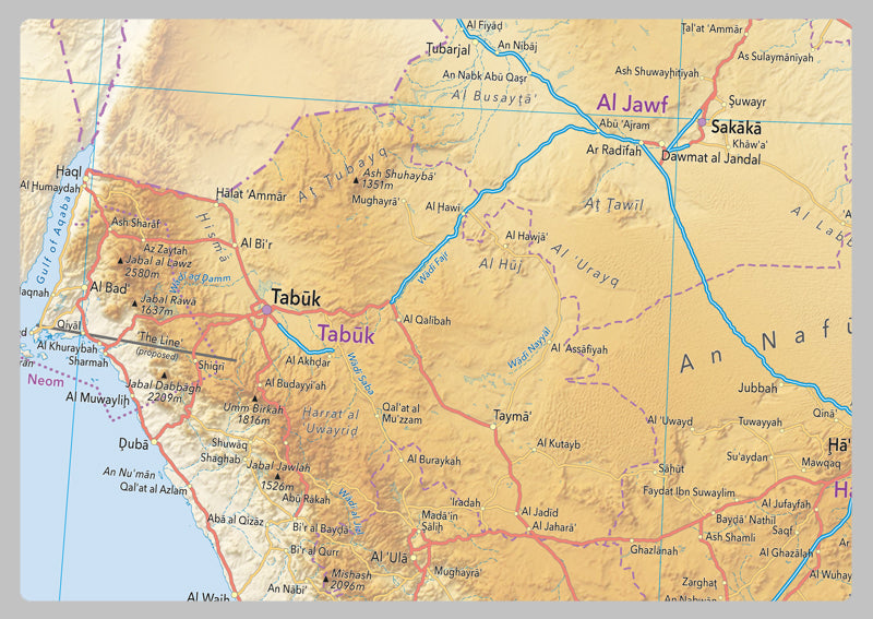 Detailed Saudi Arabia Physical Map