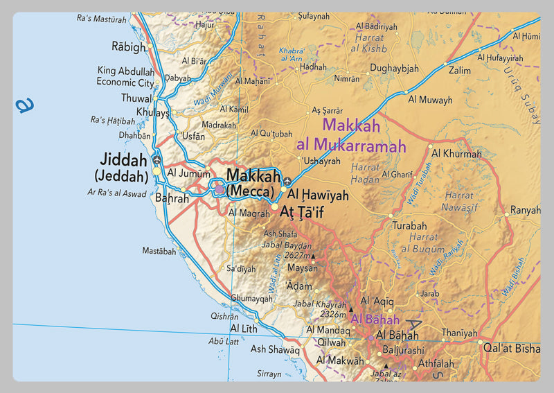 Detailed Saudi Arabia Physical Map