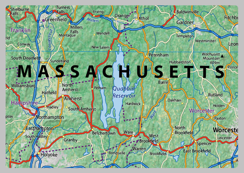 Pictorial Massachusetts State Map