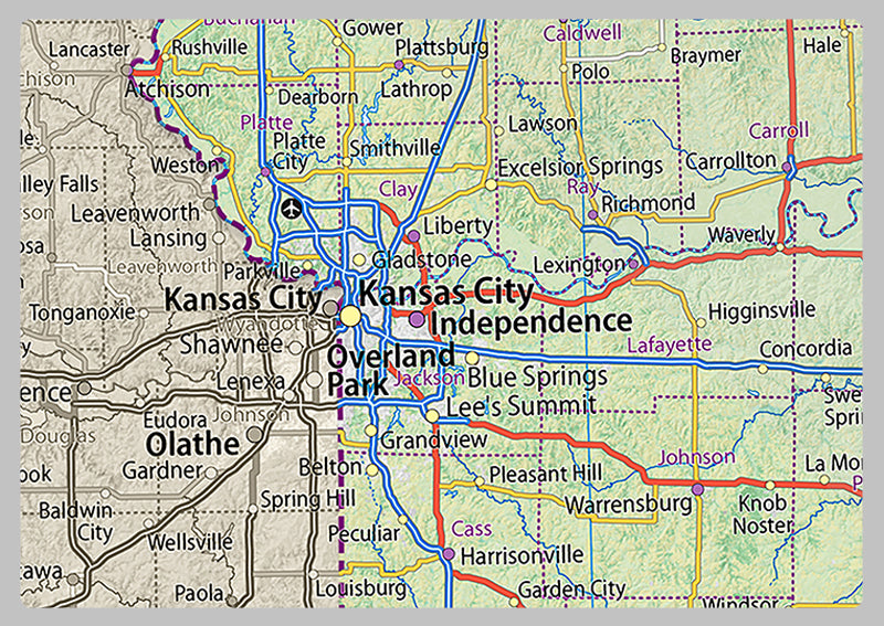 Missouri Physical State Map