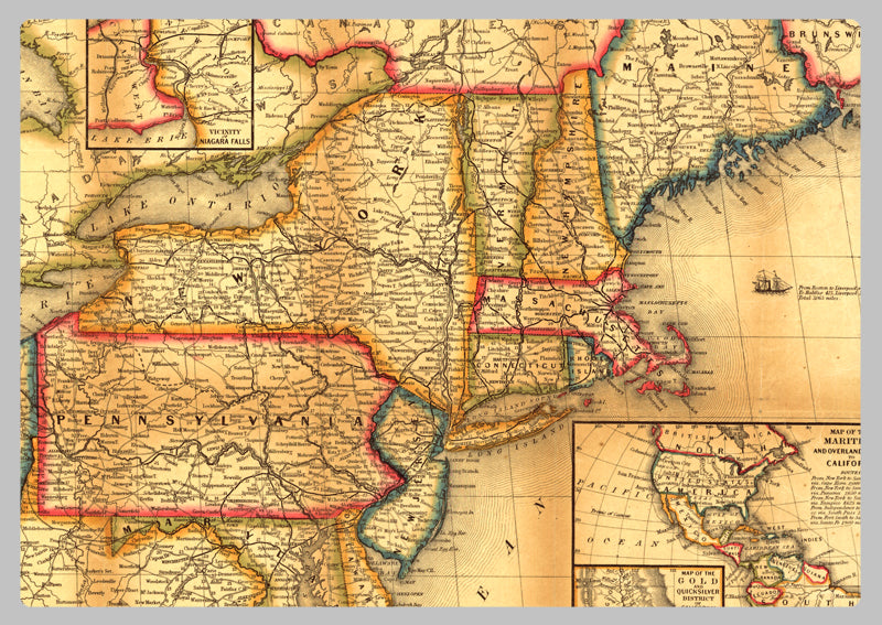 1835 - Mitchells Traveller's Guide to the Eastern US Map