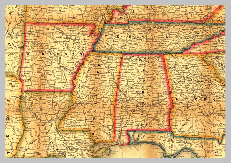 1835 - Mitchells Traveller's Guide to the Eastern US Map