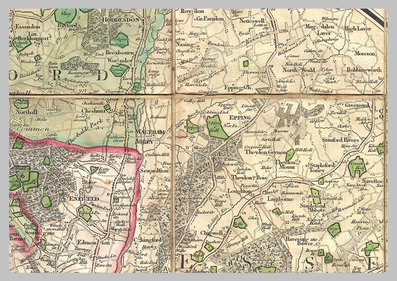 1820 - Mogg's Twenty Four Miles Round London Map