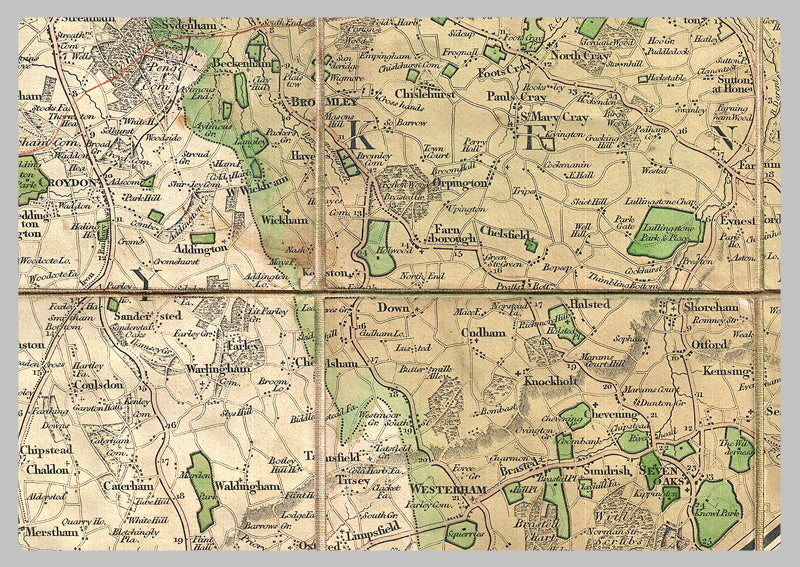 1820 - Mogg's Twenty Four Miles Round London Map