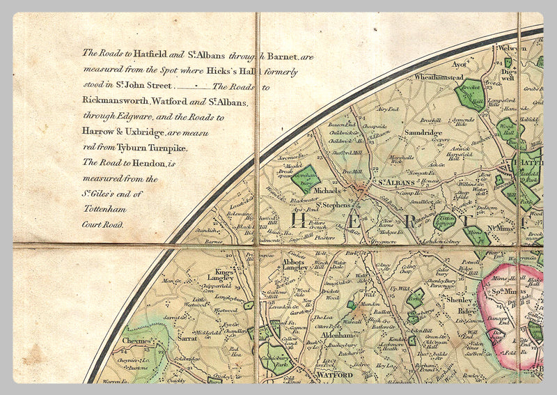 1820 - Mogg's Twenty Four Miles Round London Map