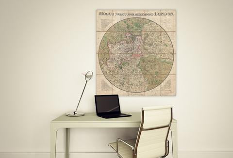 1820 - Mogg's Twenty Four Miles Round London Map