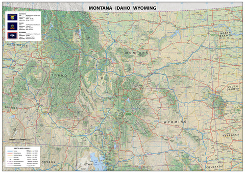 Montana, Idaho and Wyoming State Map | I Love Maps