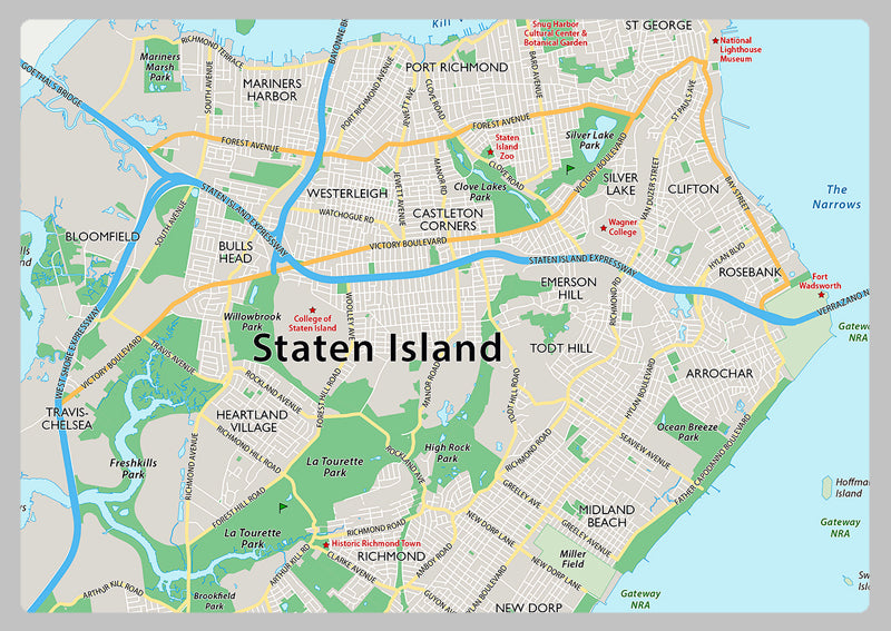 New York City Street Map - The Five Boroughs