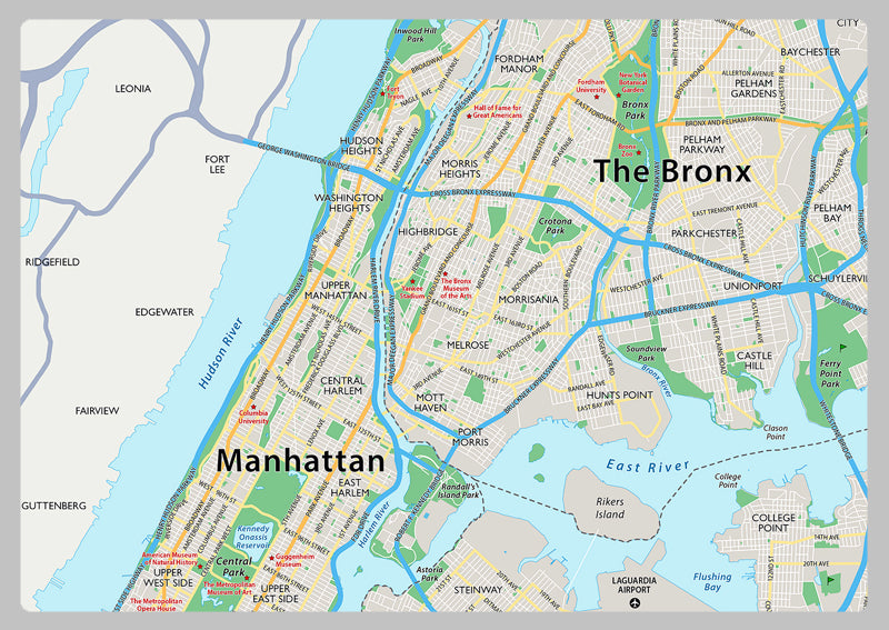 New York City Street Map - The Five Boroughs