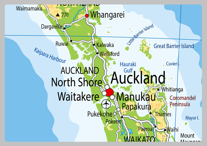 Physical Map of New Zealand - The Oxford Collection